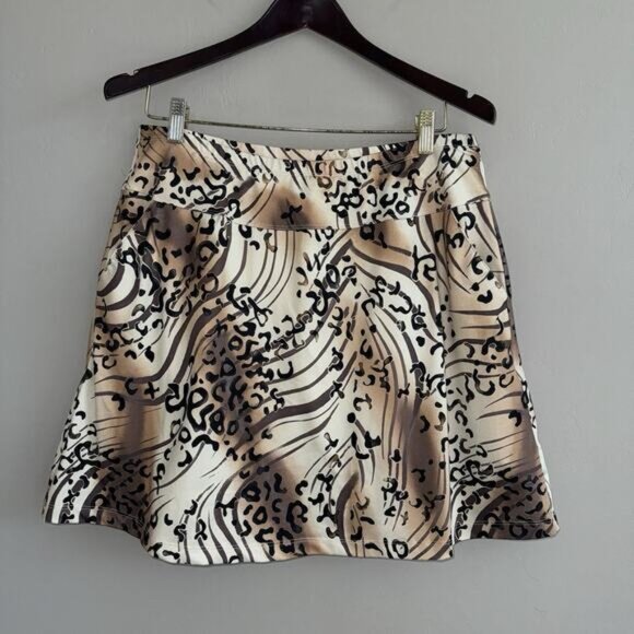 Tail Woman’s Skirt Sz L Brown Animal Print Pickleball Tennis Cheetah Leopard - Picture 1 of 8